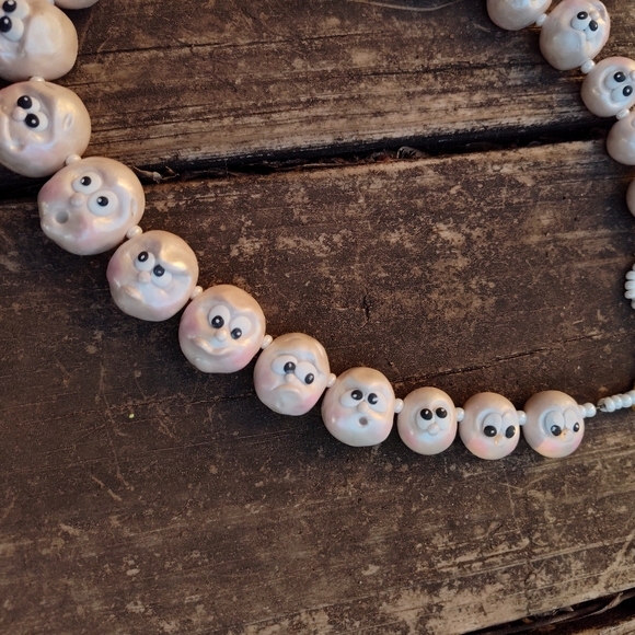 🌊🐚Pearl🐬Funny 🐚Face 🐚Necklace - Picture 9 of 14